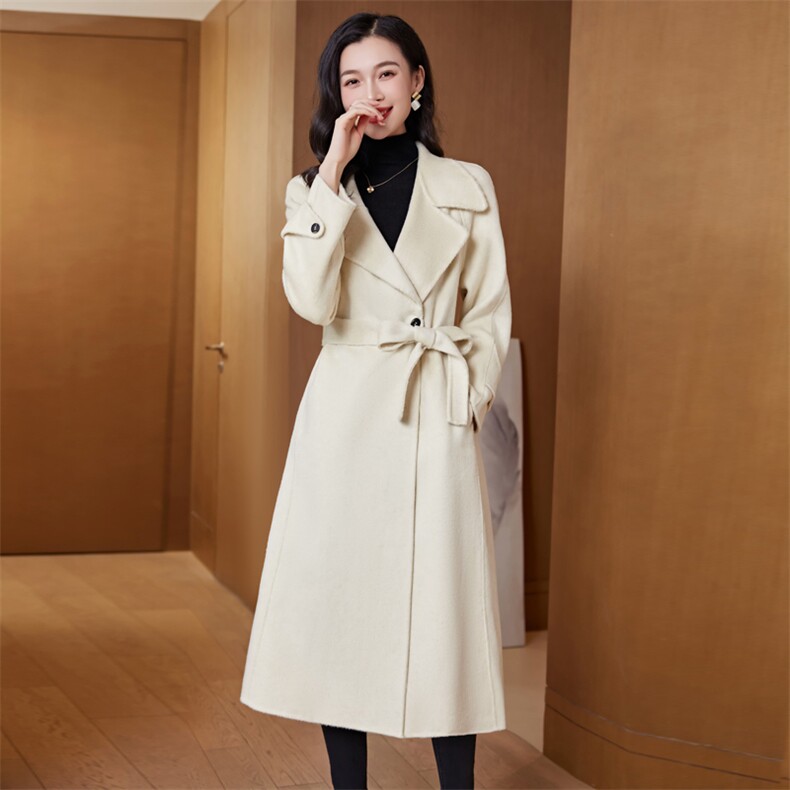 时尚气质女装羊毛双面呢大衣显瘦长款外套优雅百搭，女装双面呢大衣，阿舍尔精品