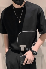 2025夏季新款短袖T恤男士内搭休闲上衣社会小伙潮901T03P48控68，男装T恤，星座901