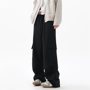 抖音品质秋季新款潮流美式拼接宽松休闲裤B315-K24355-特p40-控78图片