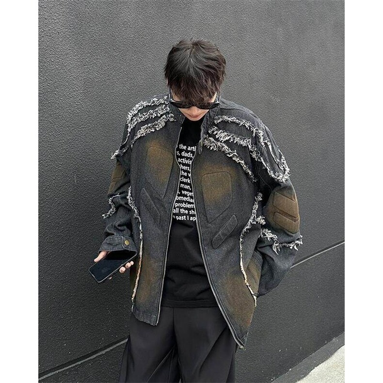 春秋高街牛仔外套男潮流夹克男外套休闲中性百搭上衣JK829-P85,男装夹克,电商D202-1