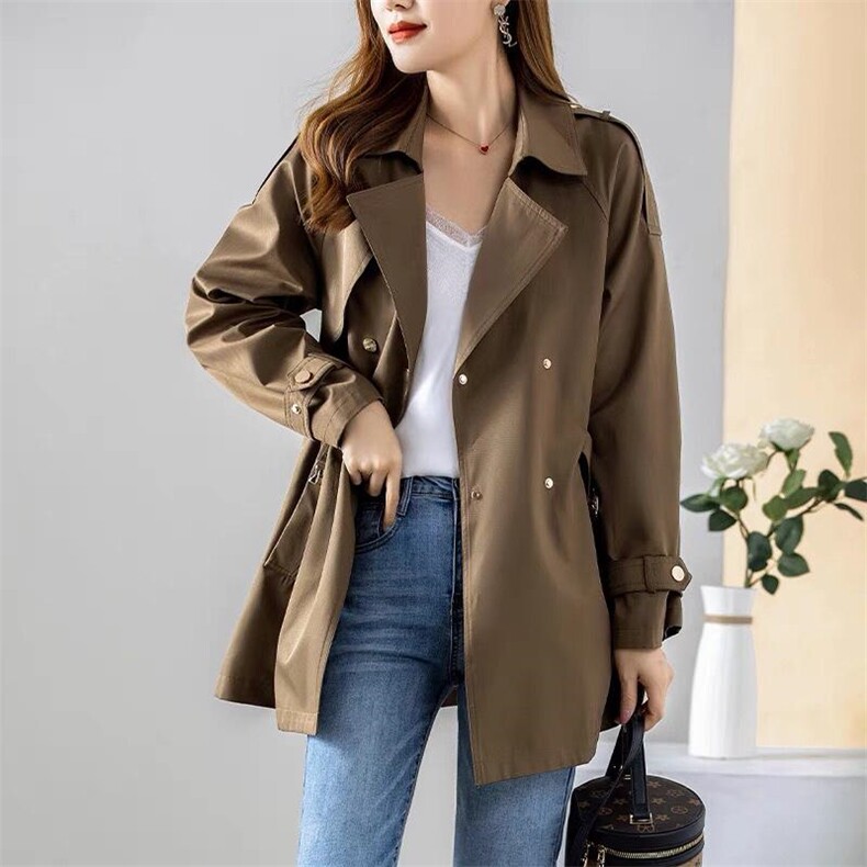 腰带款风衣，女装风衣，时代公主