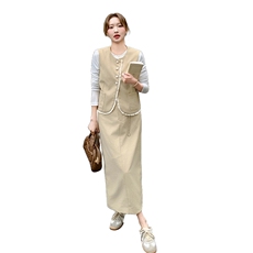 夏季半身裙马甲时尚两件套女，女装套装/套裙，秋水欣儿