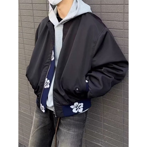 【有货】DS11-P65提花毛织花卉撞色再生环保尼龙夹克防水秋外套图片