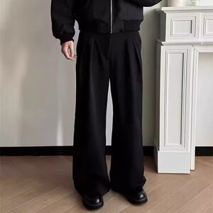网络图立体双褶位A字型宽松垂感休闲通勤四季西裤休闲裤