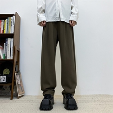 阔腿西装裤男春秋垂感大码宽松直筒休闲裤子男拖地西裤K312-P43，男装西裤，星座308B-1