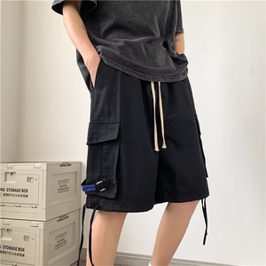 高品质夏季男士新款纸袋工装口袋针织抽绳休闲短裤D90-P35图片