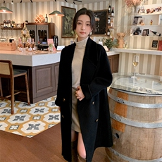 2025秋冬百搭时尚简约四扣侧缝兜兜大衣，女装双面呢大衣，荣图大衣