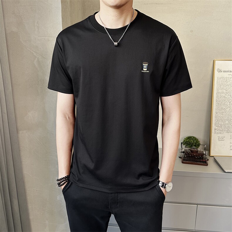 男士新款圆领百搭高级感时尚短袖T恤棉质潮流夏季上衣T3301-P38,男装T恤,电商A237