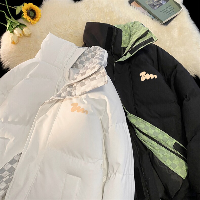 抖音得物品质深度库存三防面料假两件格子棉衣外套棉服66657特P85,男装棉衣,电商A486