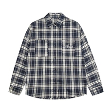 2026美式复古高街设计感字母植绒刺绣格子长袖衬衫网络图，男装衬衫，星座410-6（原星座1304-1）