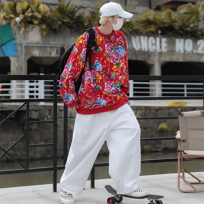 B203秋冬男女休闲圆领花卫衣外套团队服情侣新中式高质量加绒P50，女装短外套，星座115A(原星座507）