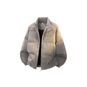 100聚酯PU皮棉服冬季宽松港风棉衣立领3D棉袄特P110控188MY252图片