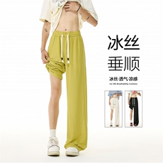 夏季新款简约纯色设计透气垂感休闲冰丝裤B315-K25554-特p30控58，男装休闲裤，电商B315