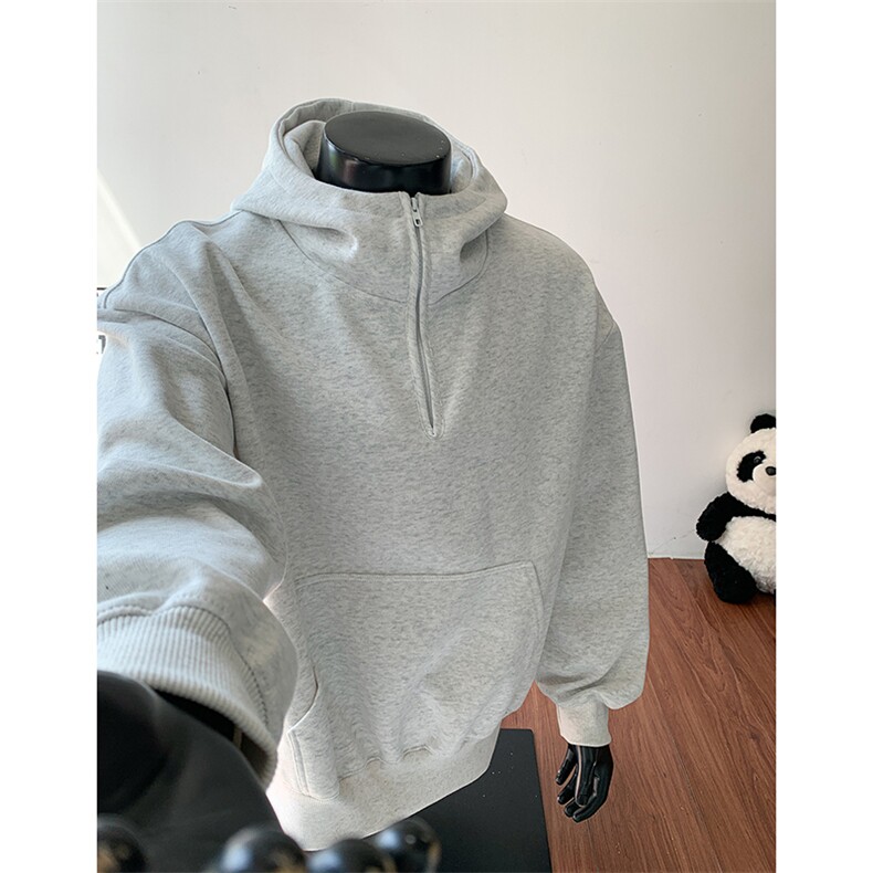 重磅65棉无帽绳450克拉链连帽卫衣硬挺套头外套男RH5305-P49,女装短外套,星座610B-1