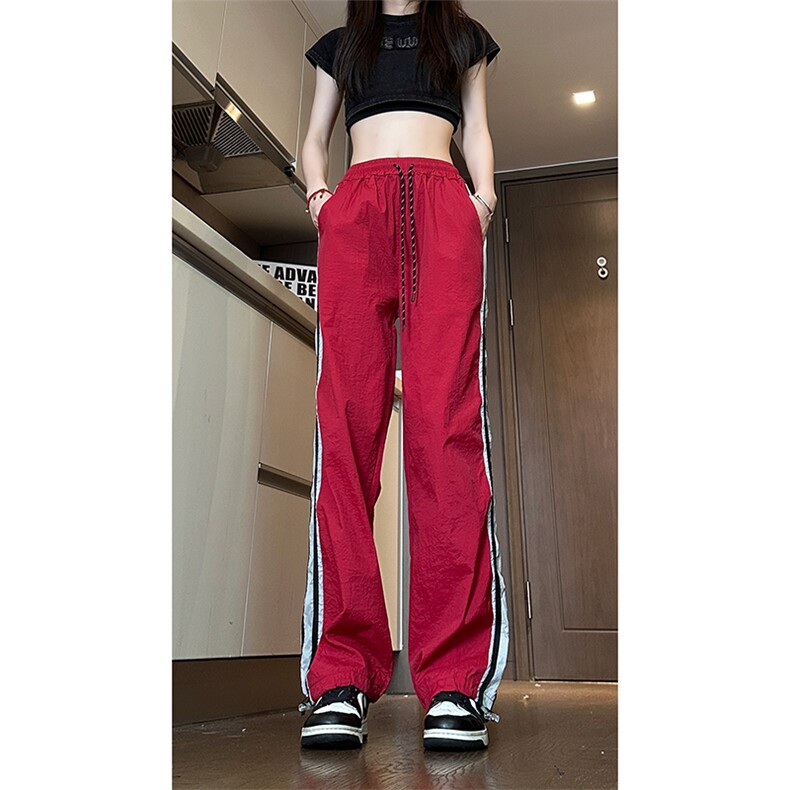 现货夏季速干情侣撞色拼接条纹休闲裤女运动长裤男K650-P45控68,男装休闲裤,星座205-5