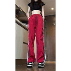 现货夏季速干情侣撞色拼接条纹休闲裤女运动长裤男K650-P45控68，男装休闲裤，星座205-5