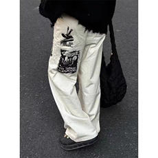 高街vibe风裤子男欧美痞帅涂鸦印花直筒休闲裤阔腿长裤NA303，男装休闲裤，星座1116A（原606A-3）