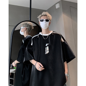 男装短袖T恤 2025夏季拉链字母印花五分袖体恤XZ514-2-202465-P58图片