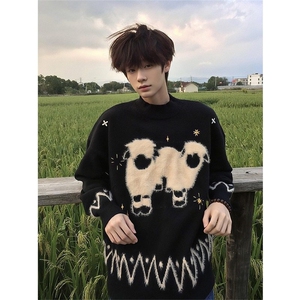 AA1965 P52小羊费尔岛毛衣男款冬季保暖内搭针织衫图片