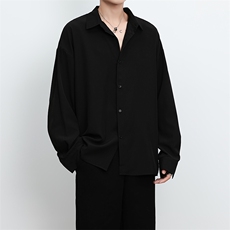 港风大码美式vibe潮牌痞帅翻领长袖衬衫男XZ213-CS8807-P55控68，男装衬衫，星座213