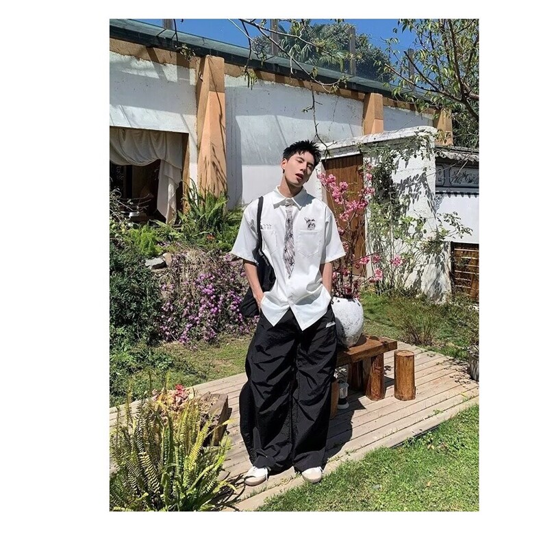 网图现货美式宽松手绘短袖衬衫男女C7008/特P32,男装T恤,星座205-3