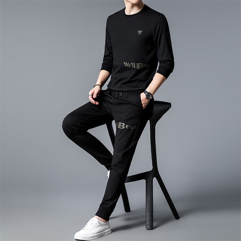 S3038-2钱塘2020-2春秋薄款时尚休闲中青年男士长袖卫衣P127,男装休闲套装,钱塘207-2