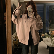 C933-P98甜美风粉色翻领休闲夹克上衣设计感宽松美式棒球服外套，男装夹克，星座911-2(原星座613-2）