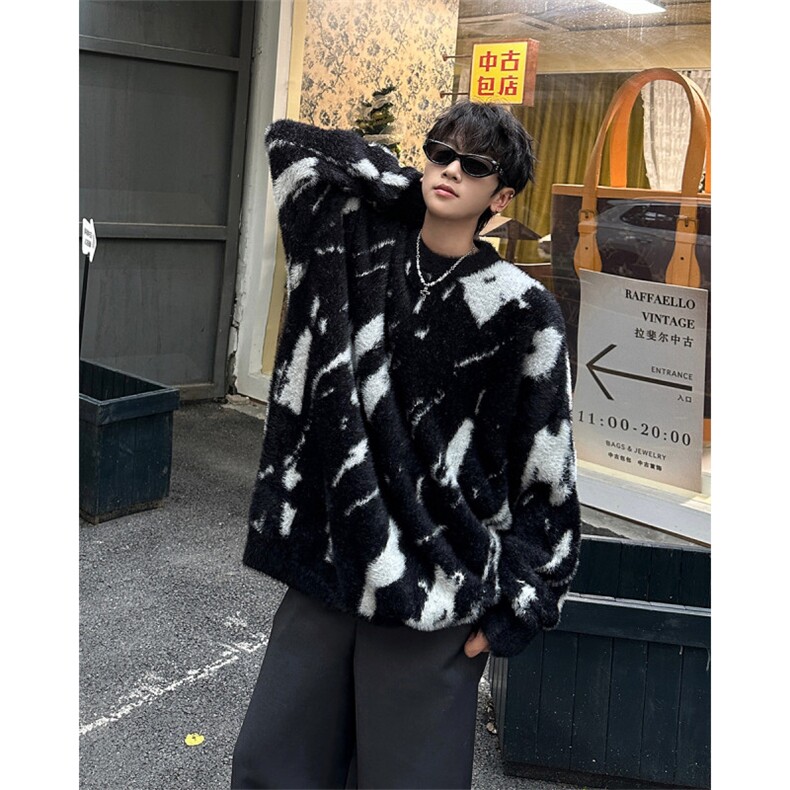 情侣圆领仿貂毛针织毛衣A367M2412P65控88,男装针织衫/毛衣,电商A367