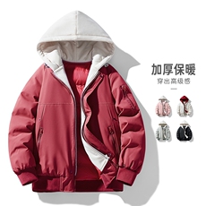夹克棉服冬季加厚保暖男生外套假两件工装潮牌宽松棉袄MY2583-P85，男装夹克，星座610（原A335）