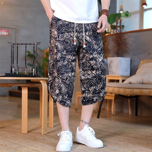 风男士冰丝宽松七分裤潮风休闲沙滩裤短裤XZ310B-3-D08-P33图片