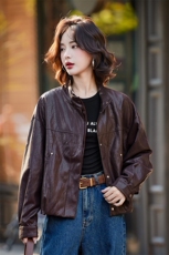 2025秋装新款时尚潮流皮衣外套，女装皮衣，姿萝菲