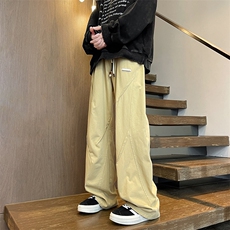 8XL-M休闲裤男日系潮牌拼接宽松阔腿裤直通工装裤K9103P68控88，男装休闲裤，电商D206-1