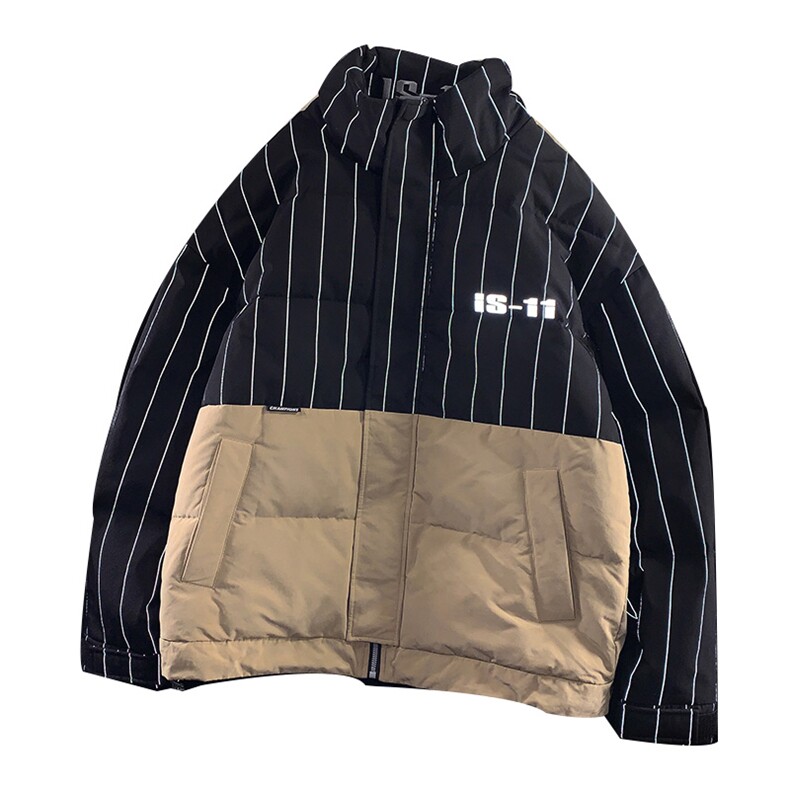 羽绒服男大码休闲拼接保暖上衣冬季潮牌高街帅气  7086 P285限398图片