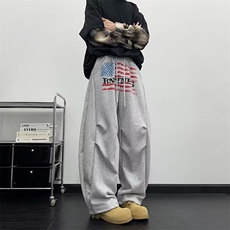 美式复古新款休闲裤男女款宽松高腰长裤情侣潮流XM47-P52，男装休闲裤，星座208-5