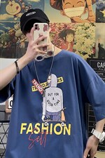 主推港风夏季短袖t恤男潮流时尚休闲t恤A210-A8362-P32控48，男装T恤，星座210-3