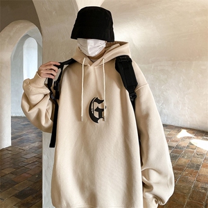 基础G字胶浆印花美式高街复古针织重磅连帽卫衣-JK23107-P55控78图片