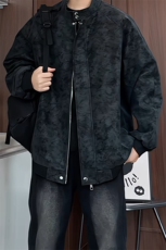 PY302/P85春装新款现货立领皮夹克男雾面潮流宽松大码皮衣外套，男装夹克，电商基地A050