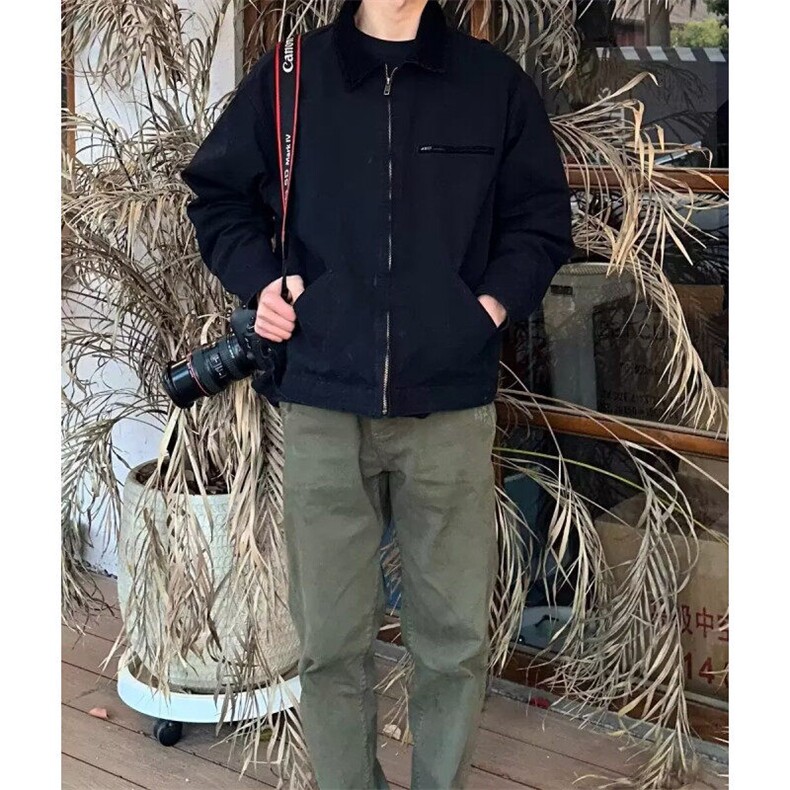 cleanfit底特律工装夹克春秋美式复古高街短款垫肩外套男潮高级感,男装夹克,星座603-2