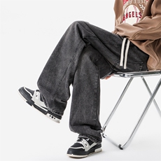 8XL-M牛仔裤美式潮牌复古水洗做旧特大码直筒宽松长裤NZ9009/P58，男装牛仔裤，电商B238