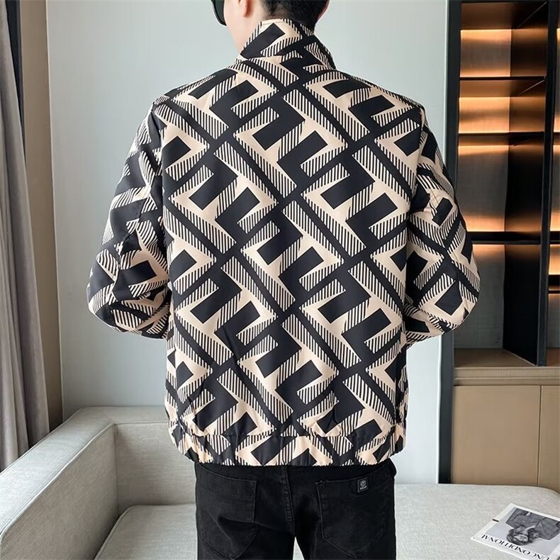 潮牌痞帅夹克男韩版潮流修身立领外套2024新款春秋季男士休闲褂子,男装夹克,星座1116A-2（原606A-1）