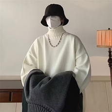 纯色高领男士毛衣秋冬季新款休闲针织衫潮流港风小众慵懒风上衣服，男装针织衫/毛衣，星座1210-1