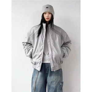 美式硬汉解构拼接加厚棉服男女款冬季保暖百搭立领棉衣TT669 P84图片