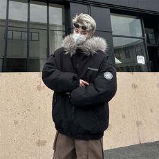 潮牌毛领派克服男女冬季宽松保暖棉衣加厚休闲棉服外套MY560，男装棉衣，星座1116A-1（原606A）