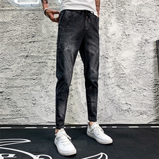 新夏社会精神小伙韩版修身牛仔裤男九分裤流牛仔裤1，男装休闲裤，电商C301