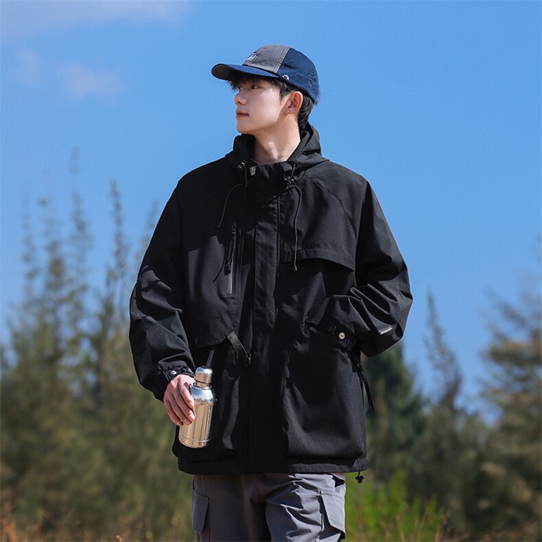 春季新款现货三防户外夹克男连帽冲锋衣外套DSA157B-JK136-特P85,男装夹克,电商A157B