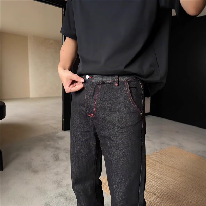 网图+老钱风车红线微喇牛仔裤CK659/P55,男装牛仔裤,电商B350