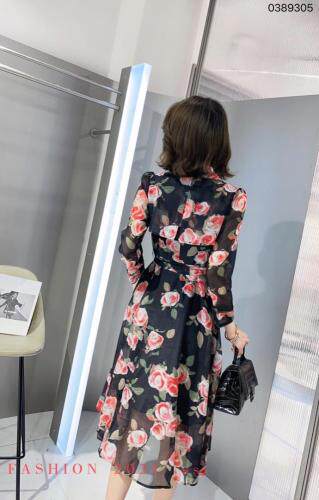 印花真丝裙，女装，迈时尚