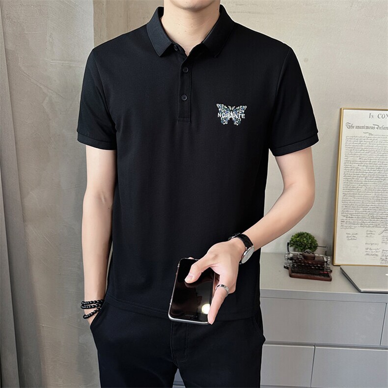 男装Polo衫夏季2025新款短袖翻领刺绣t恤男C317-1853-P55,男装Polo衫,电商C317