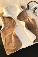 港风马甲男棉衣外套麂皮绒马甲双面穿日系潮1016-1MJ011P75K98，男装棉衣，星座1016-1（原电商B408-1）