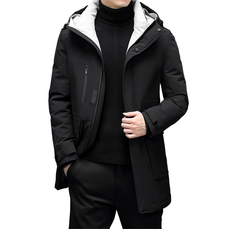 冬季男士时尚休闲保暖90白鸭绒中长款羽绒服外套YYYR109-275,男装羽绒服,钱塘6003A(原)4033A